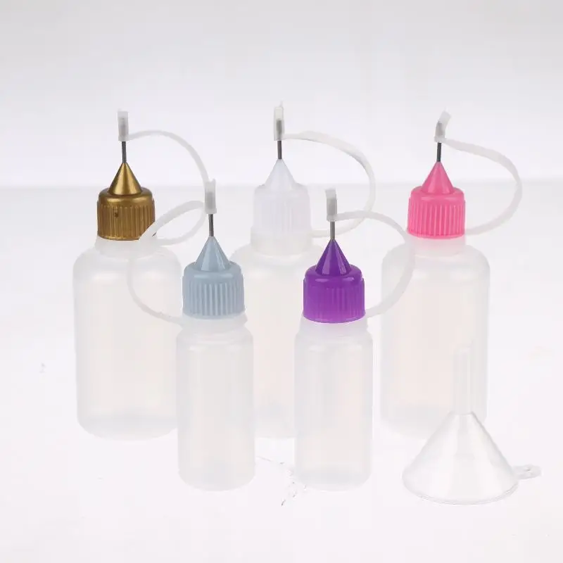1 Set durchsichtige Plastikflaschen mit Nadelspitze und auslaufsicheren Deckeln in verschiedenen Größen, perfekt für die Aufbewahrung von Bastelkleber – Detail 11