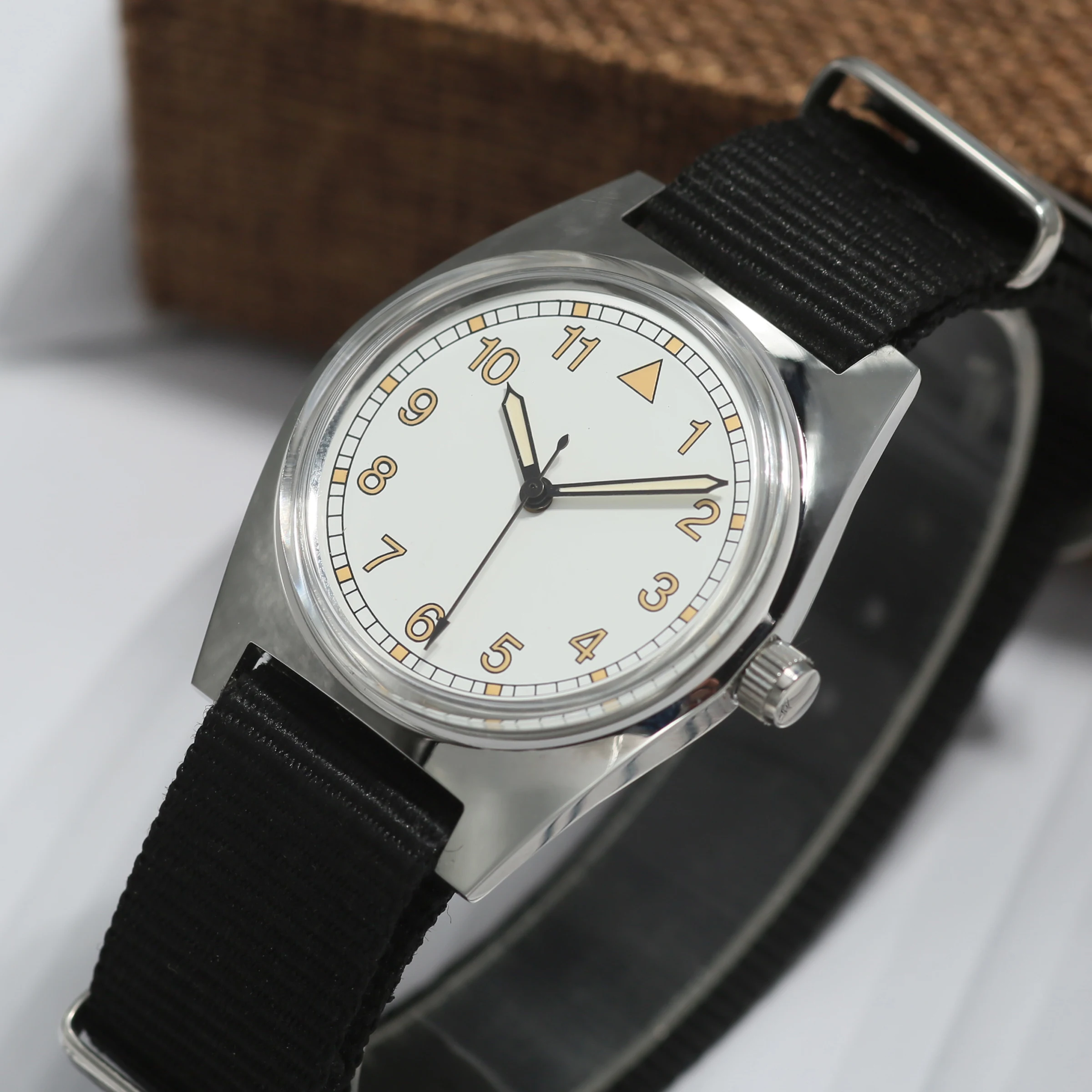 Men's pilot watch 36MM vintage Chinese watch Shanghai 8120 manual movement suitable for men's holiday gifts