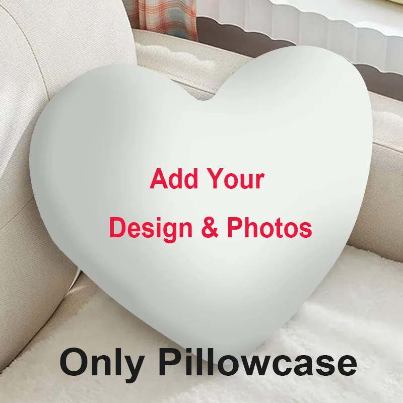 short plush velvet custom christmas heart shaped pillow covers birthday party decorative cushion cover for bedroom, living room
