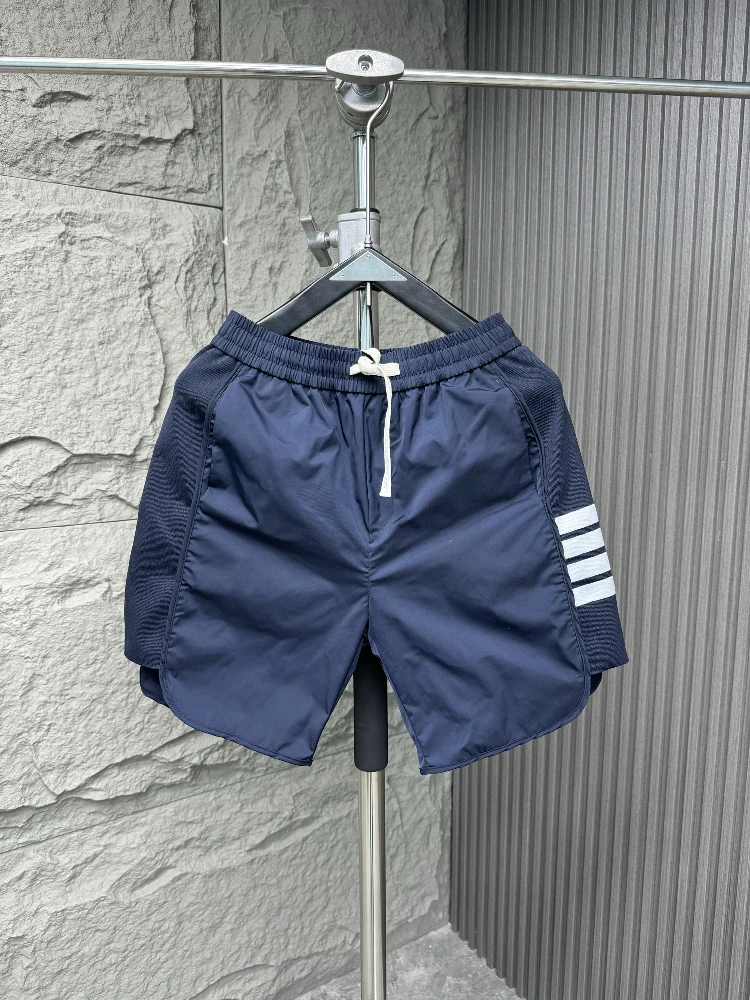 

Men's Summer Faionable Breathable Casual orts Five-Quarter Length Loose Fit Straight Leg Elastic Waist mid Waist Youth