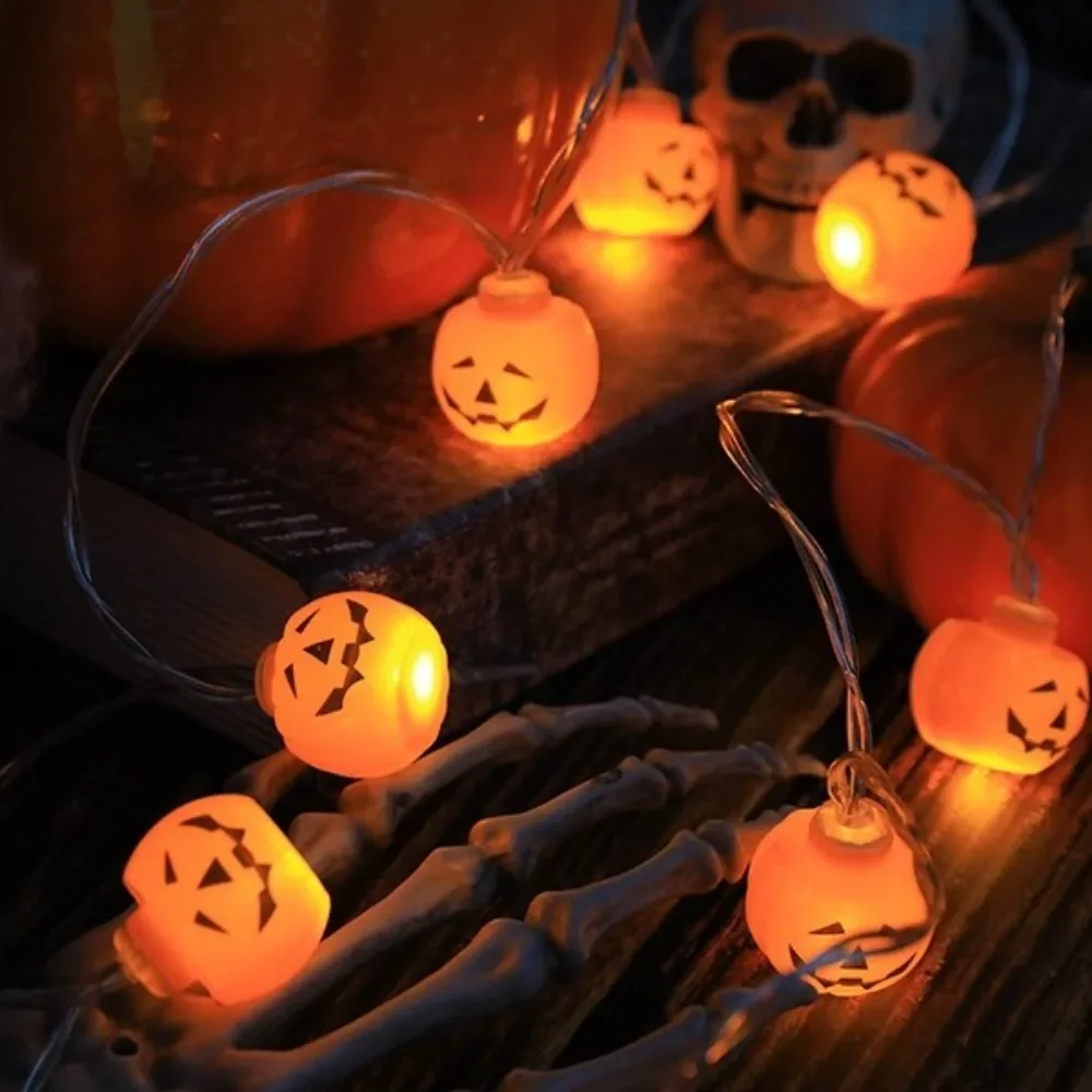 Halloween Decoration 20LED String Light Skull Head Eyeball Shaped Hanging Garland Trick or Treat Lantern DIY Wall Decor