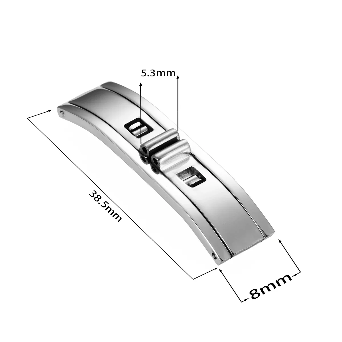 Ремешок для часов из нержавеющей стали, пряжка 3 мм, 4 мм, 5 мм, 6 мм, двойная складная застежка-бабочка, ремешок для часов, соединение, аксессуары для часов
