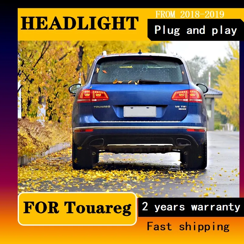 Car Styling for Volkswagen Touareg Tail Light 2011-2018 Touareg Taillight Rear DRL Fog Brake Reversing Turn Signal