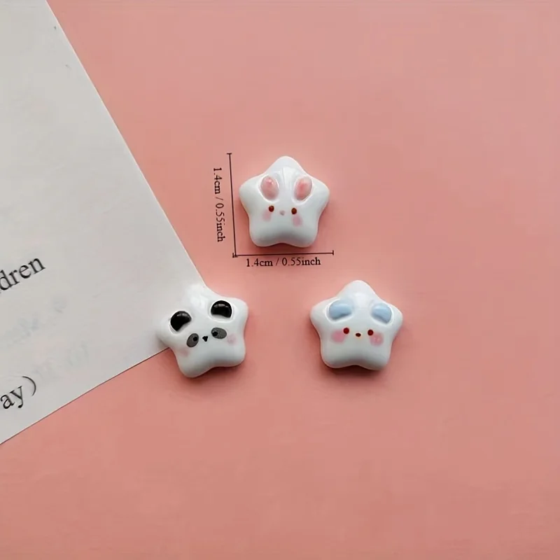 10/20/30 قطعة صغيرة مشرق أرنب الدب الخماسية نجمة الراتنج السحر ، تستخدم DIY بها بنفسك جراب هاتف دبوس الشعر صنع المجوهرات