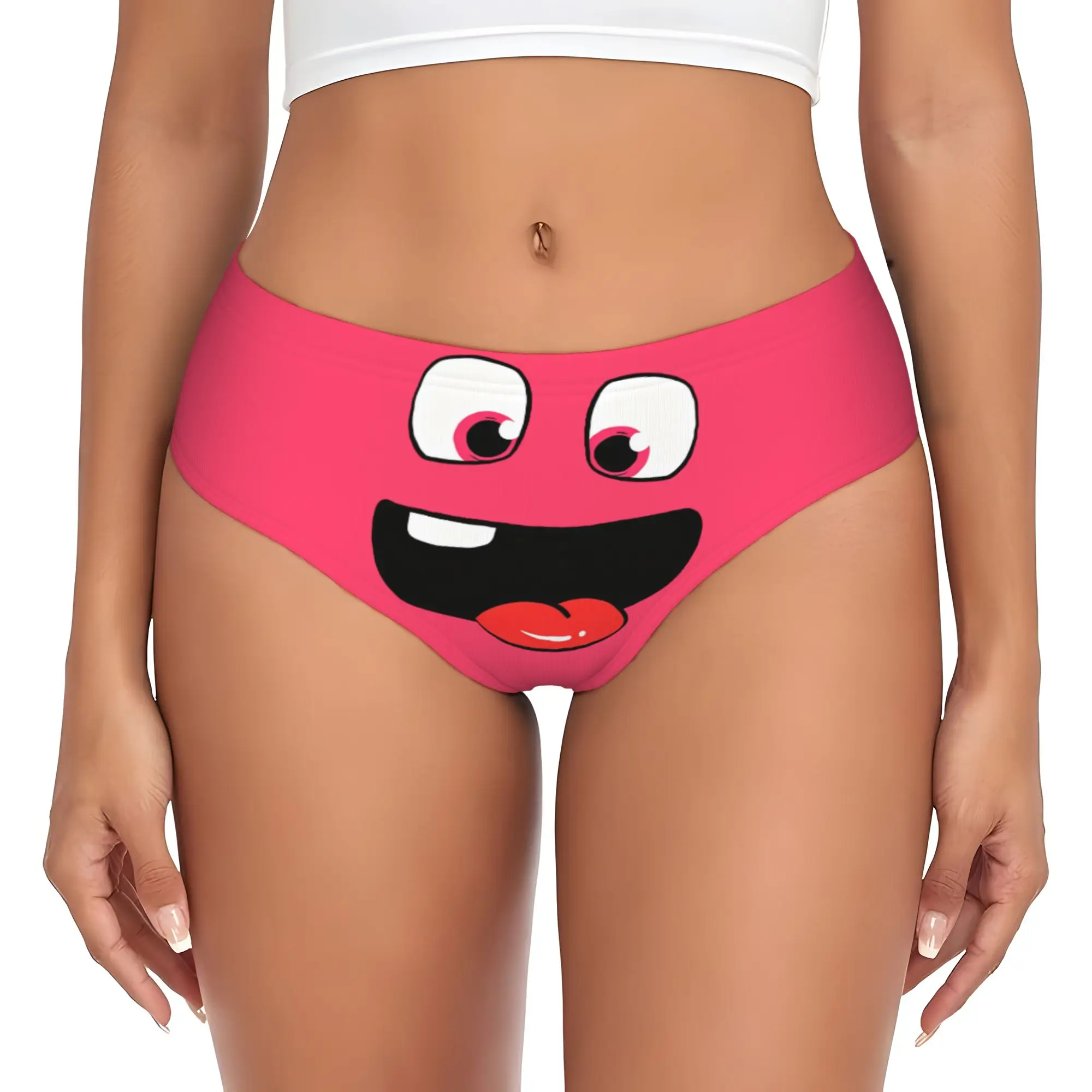 Custom Funny Expression Face  Briefs Underwear Womens Breathable Stretch  Panties