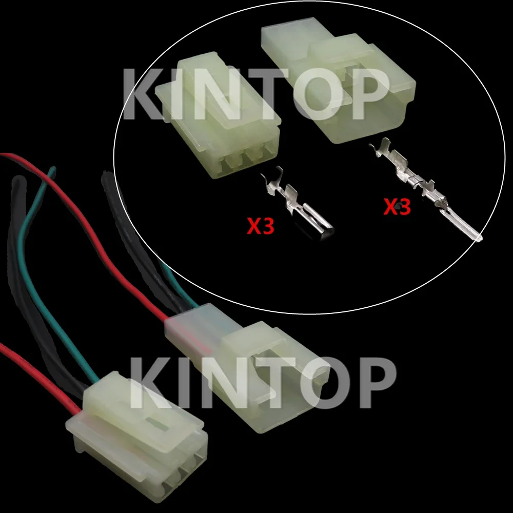 1 Set 3 Pins AC Assembly Auto Male Female Docking Electric Wire Plug 6090-1131 6090-1136 Car Wiring Terminal Socket With Wires