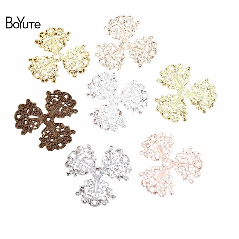 

BoYuTe Jewelry Accessories Wholesale (30 Pieces/Lot) 49MM Big Metal Brass Flower Filigree Findings Diy Hand Made Materials