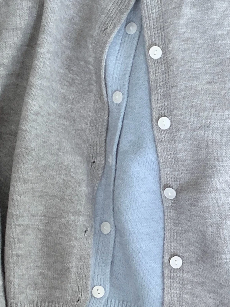 

High-End Women's Faion Color Blo Knitted Long Sve Open Cardigan Versatile Outerwear Sweater Top Trendy Sweet Sle