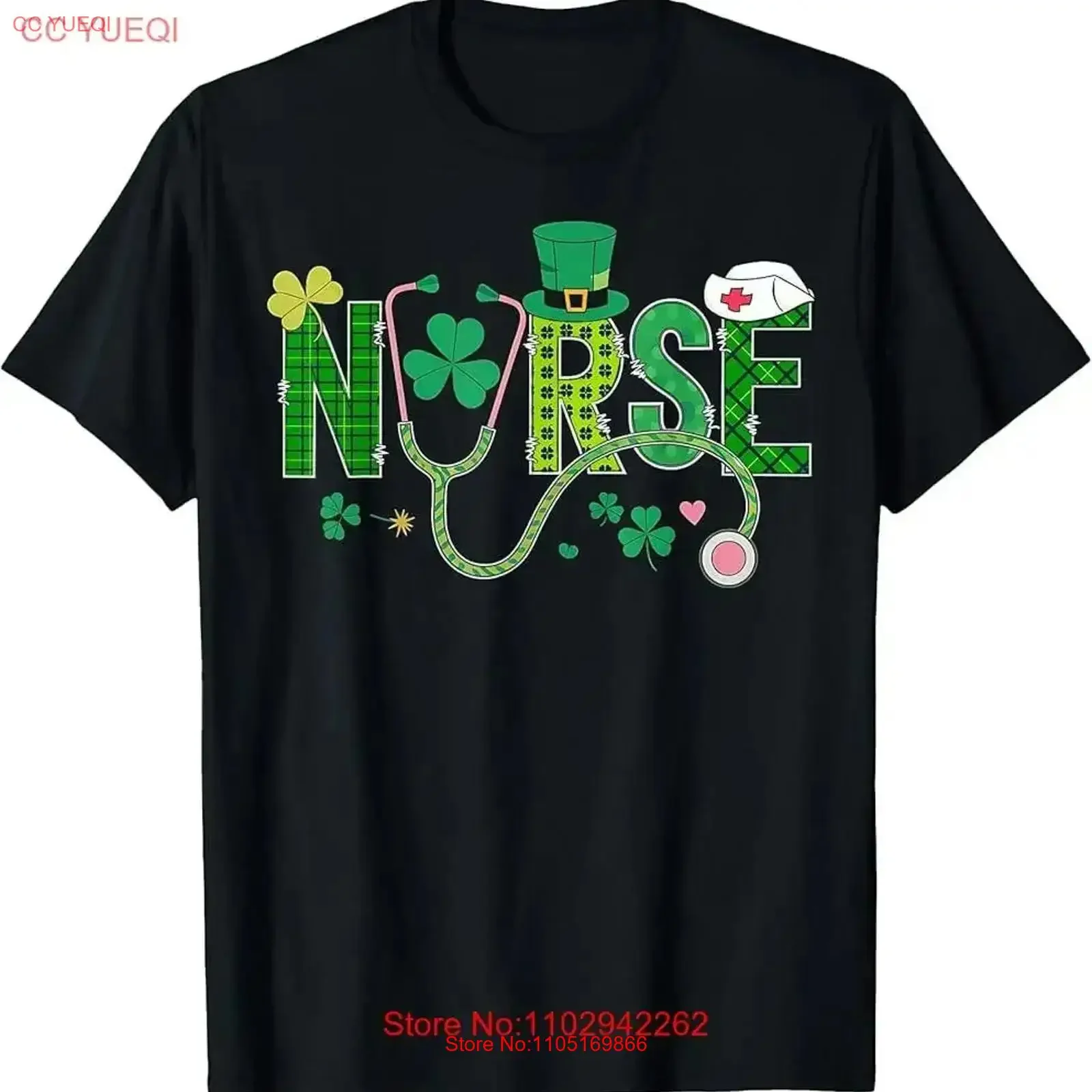 Shamrock Stethoscope Irish Nurse St Patricks Day Lucky T Shirt vintage Washed Soft Stylish graphic Slightly Versatile vintage