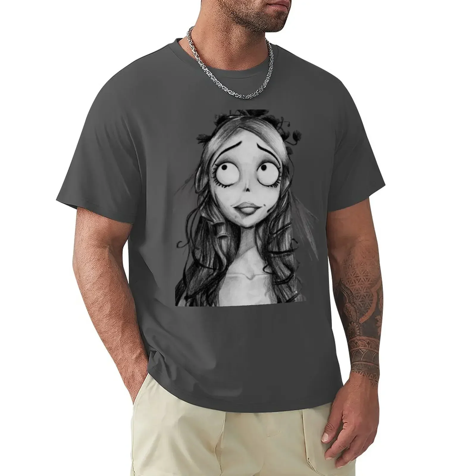 hippie clothes summer clothes oversizeds clothes for men Corpse Bride,Tim  style T-Shirt  graphic t shirts COTTON