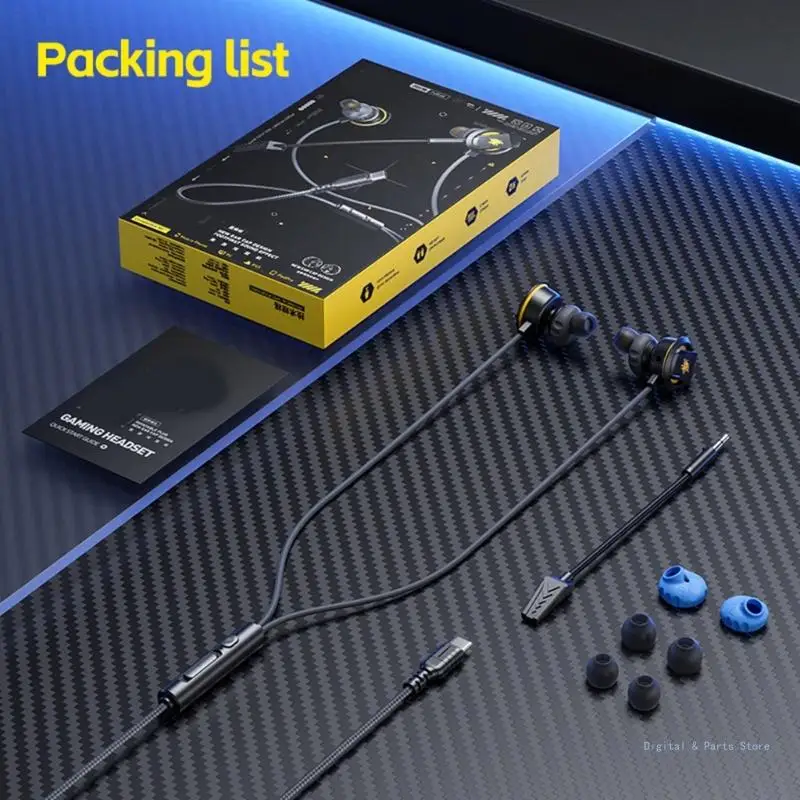 Cuffie auricolari da gioco M17F RX5 con microfono flessibile per giocatori mobili