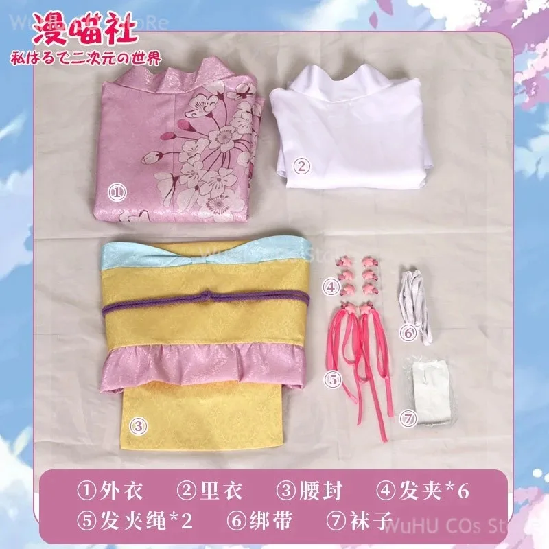 أزياء أنيمي زواجتي السعيدة ميو سايموري التأثيرية كيمونو فستان وردي الزي شعر مستعار ملابس يابانية للنساء Hallowee4;v'5,f;6.j;8' #6