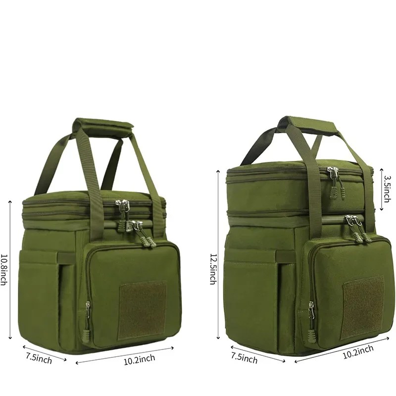 Custom Waterproof Oxford Picnic Bag Tactical Lunch Box Adjustable Tote Insulation Waterproof Men Camping Lunch Bag