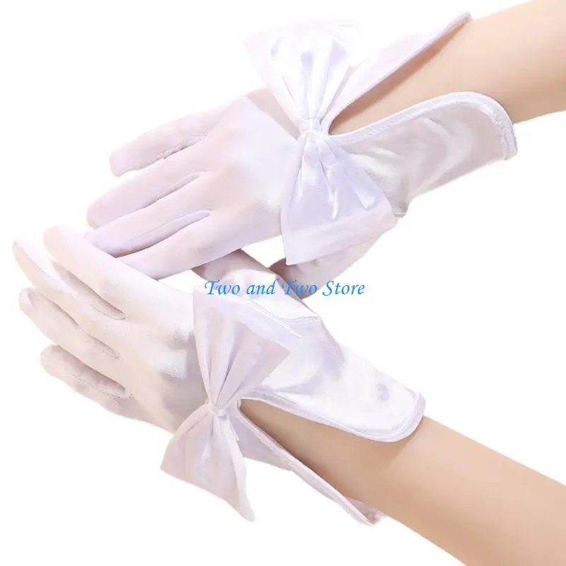

HX6F Evening Dress Gloves for Women Lady Full Finger White Gloves Proms Gloves Women Gloves 1920s Women Gloves