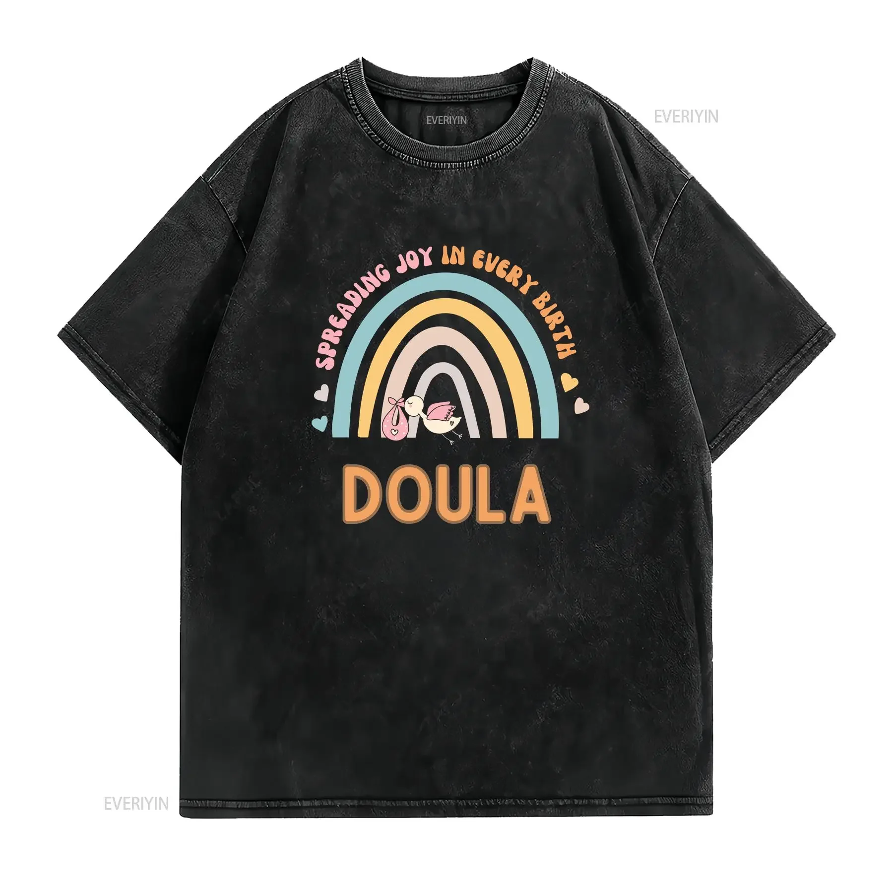 Doula T Shirt for Midwife Postpartum birth nurse nursing tee support Labor vintage Washed Casual graphic homme Unisex