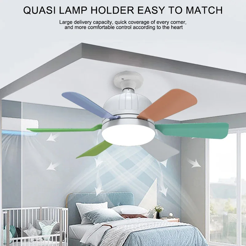 20.5-inch 40W Ceiling Fan Socket Fan Light With Smart Remote Control Ceiling Light Fan Intelligent Silent Ceiling Fan