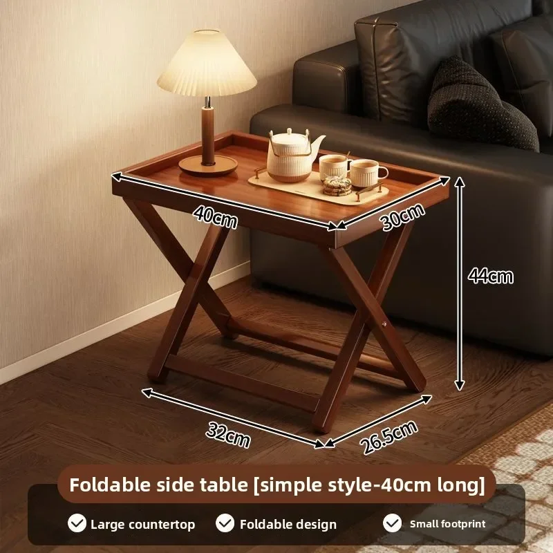 Multi-functional Folding table portable living room sofa side table medieval storage small coffee table