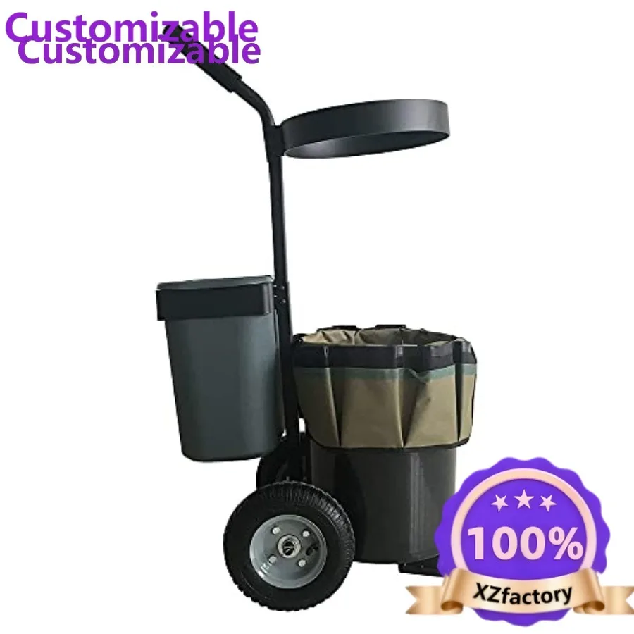 Factory Direct 2026 Top RatedHeavy Duty Rolling Garden Cart for Outdoor Yard and Beach Use with 5 Gallon Bucket and Ox Bag in Bl