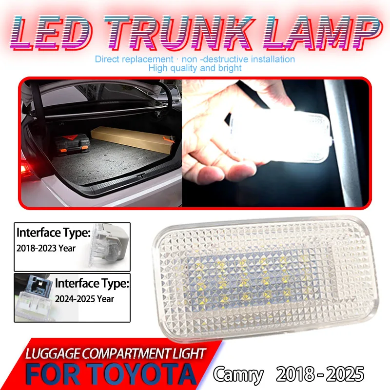 1Pcs Auto LED Signal Licht Hinten Stamm Lampe Gepäck Fach Licht 12V Für Toyota Camry 2018 2019 2020 2021 2022 2023 2024 2025