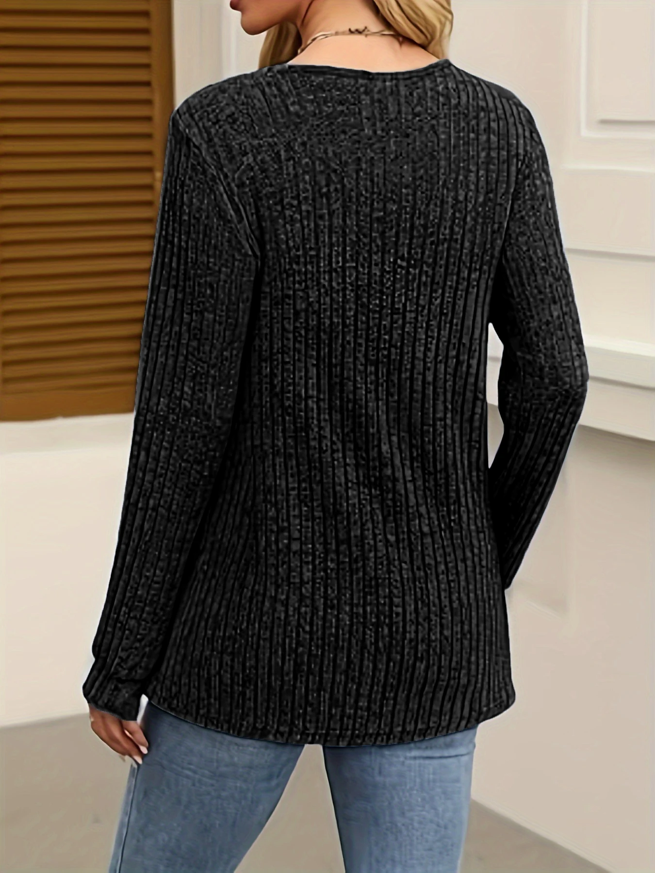 خريف/شتاء الأكثر مبيعا أنيقة ومتعددة الاستخدامات العصرية المرأة الدافئة طويلة الأكمام تي شيرت مجموعة من ثلاثة