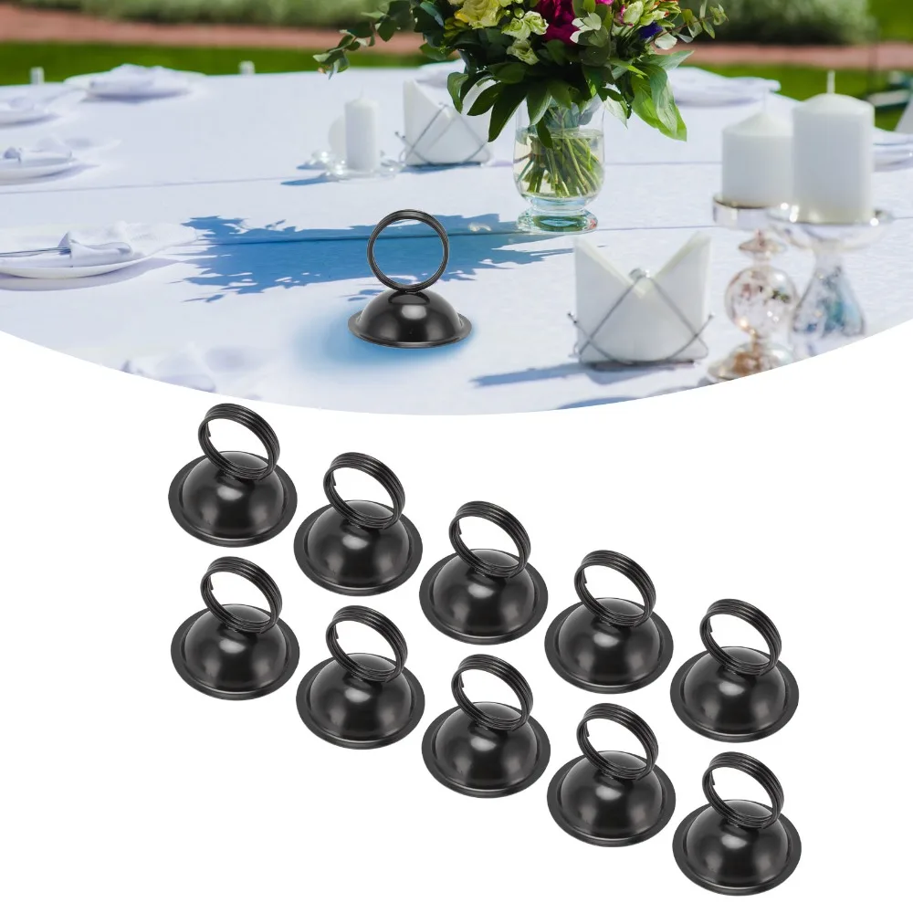10 Pcs Hemispherical / Tower‑shaped Table Number Holders Stainless Steel Electroplating Place Card Holders