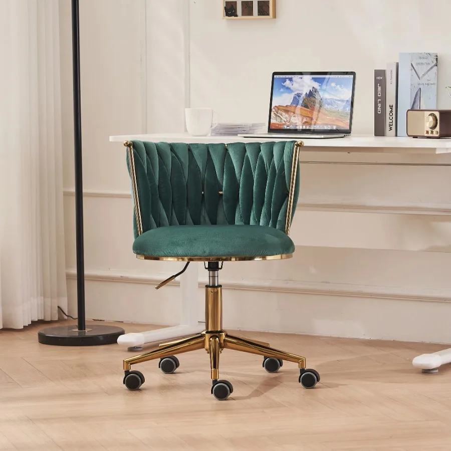 

Office Desk Chair Upholstered Home Office Desk Chairs with Adjustable Swivel Wheels Ergonomic Office Chair for Living Room Bedr