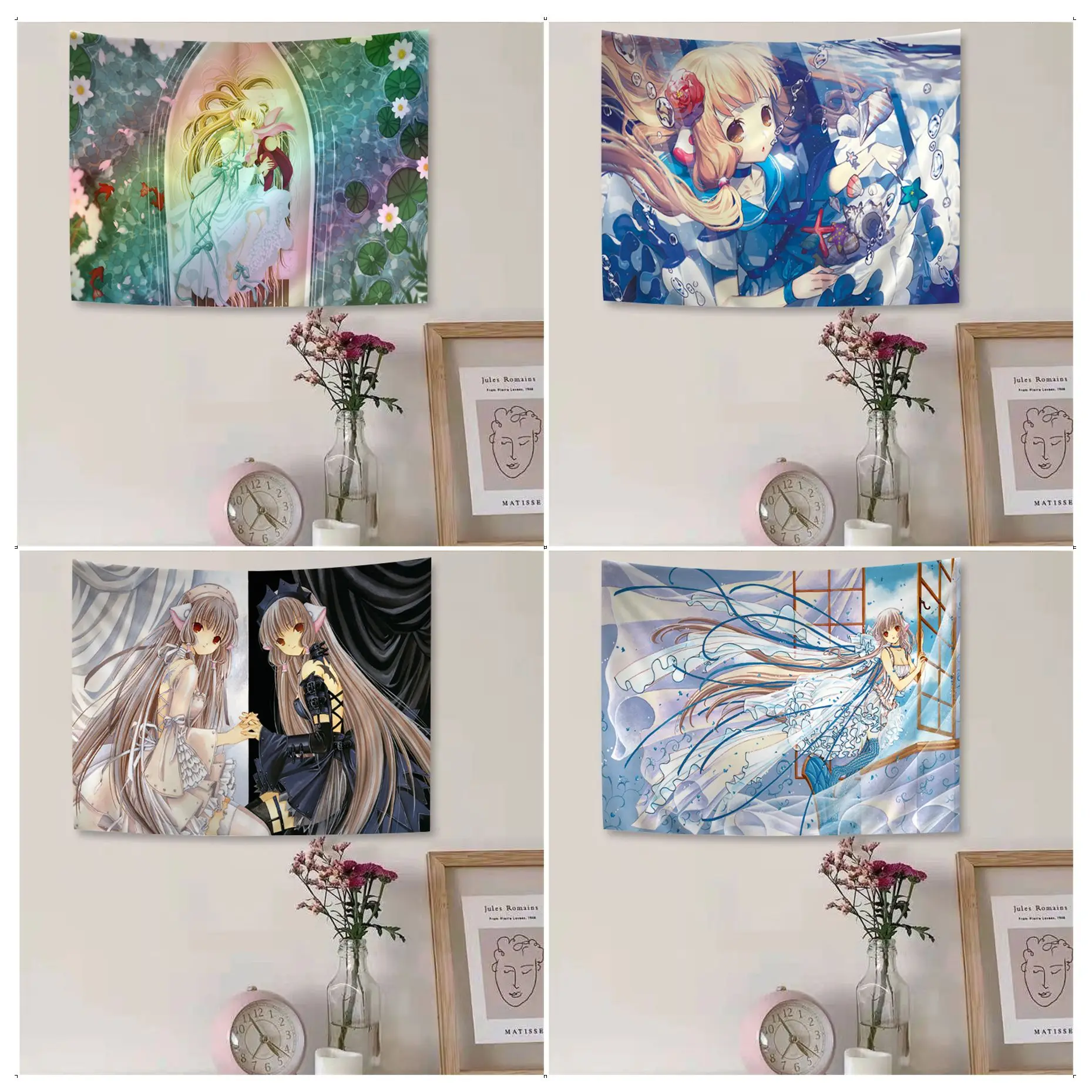 Anime Chobits Anime Tapestry Hanging Tarot Hippie Wall Rugs Dorm Decor Blanket