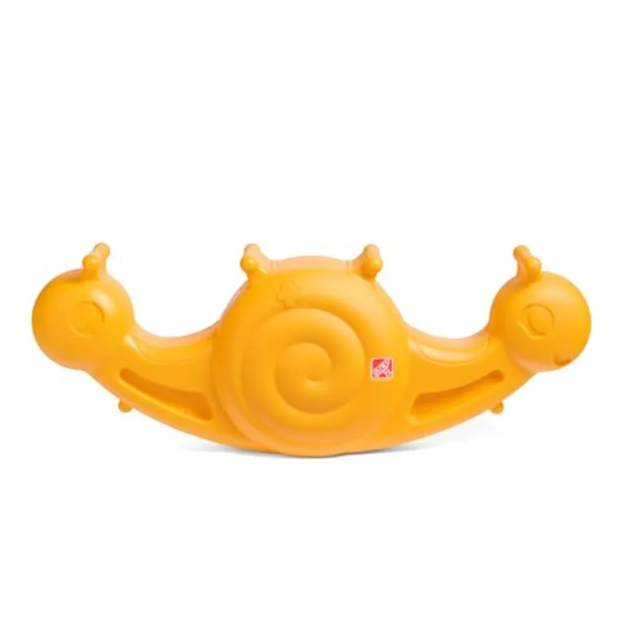

Indoor/Outdoor rocking rider toy for toddlers aged 18 months3 years, mango-colored polyethylene snail teeter totter, fits two c