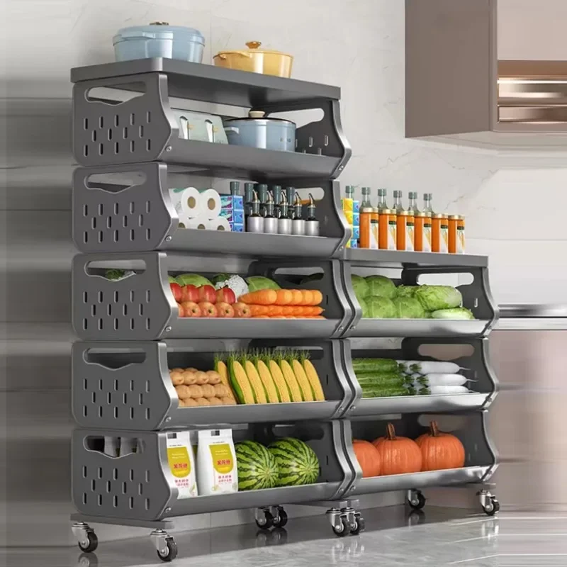 Bar Cart Kitchen Island Cart Rolling Multi Tier Storage Rack Fruit Vegetable Basket Mobile Utility Trolley Wheels Kitchen Island