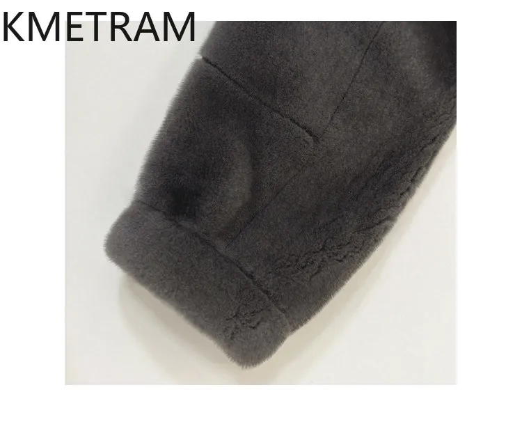 KMETRAM 100% chaqueta de piel de visón entera para mujer, abrigo de piel de visón auténtica de longitud media de alta calidad, ropa de invierno con capucha para mujer 2026 Fourrure
