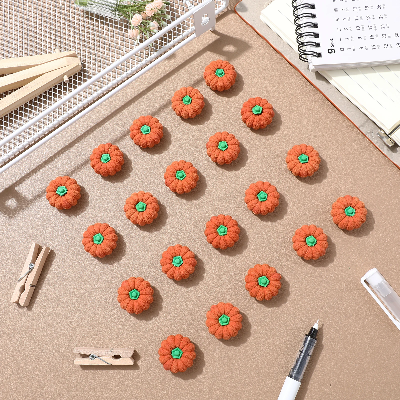 

50 Pcs Pumpkin Eraser Holiday Erasers Halloween Party Bag Fillers Fall Decorate Favor Mini Orange Cute Student