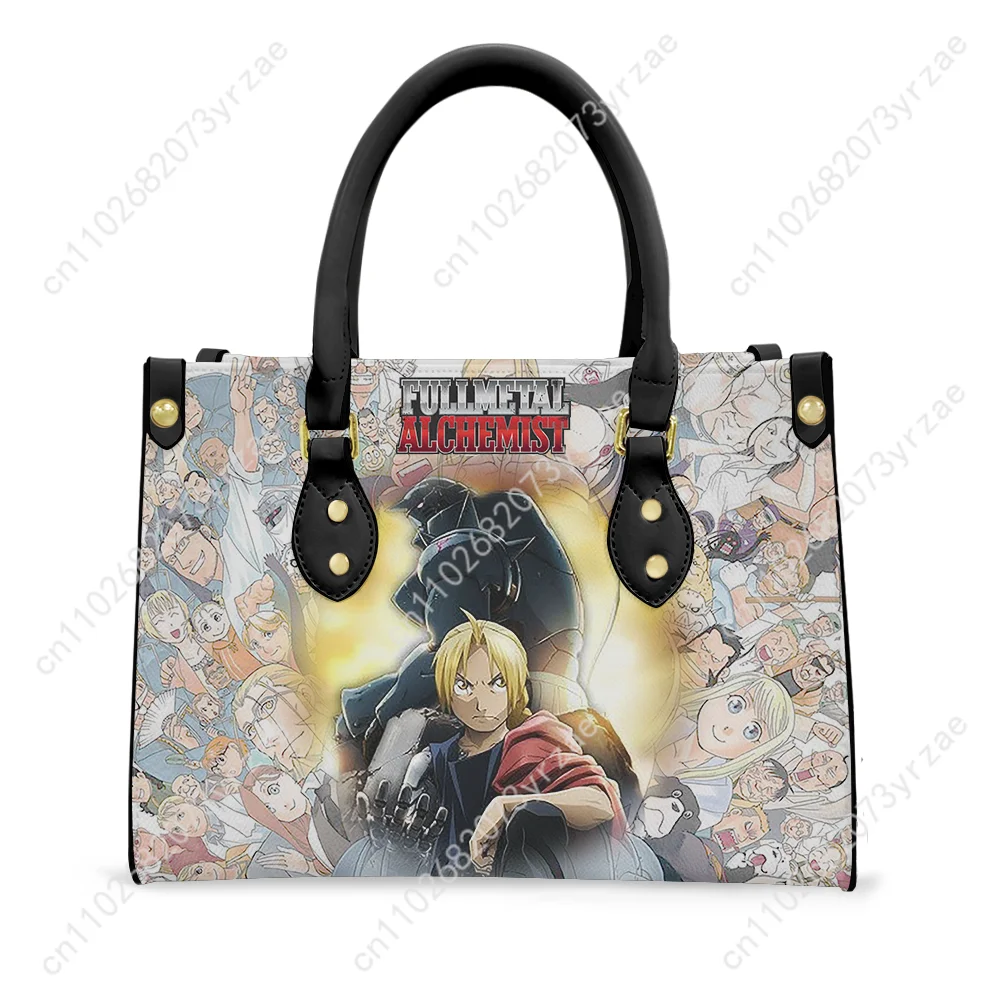 Fullmetal Alchemist Handbag Mens Womens Personalized Patterns Tote Bag Shoulder Bag Business Commuter Leather Purse Custom Bags