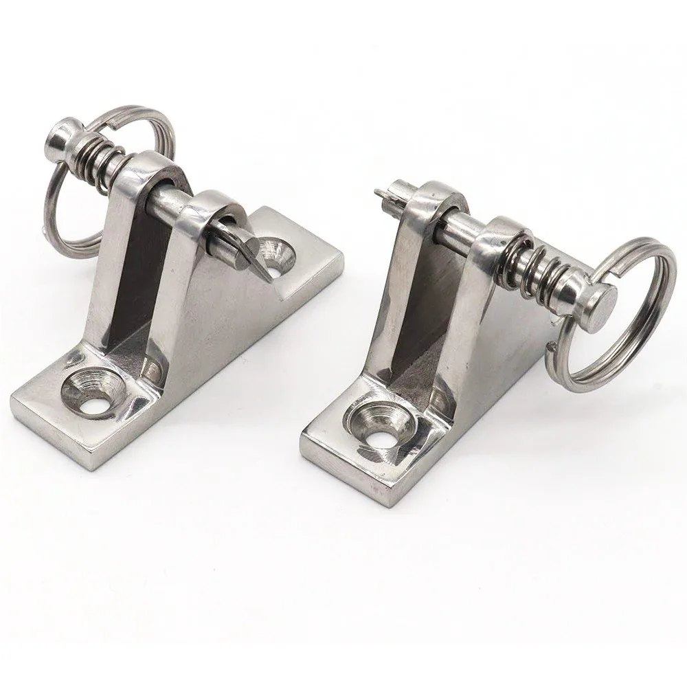 Stainless steel hiker set Top hardware, deck hinges with quick release pins, eye ends