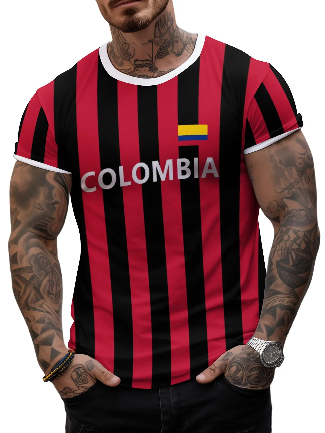 Colombia Soccer Football Jersey Sport Men's T-shirt 2024 Short Sleeve Oversized Clothing Graphic Casual Fashion Tops T Shirt