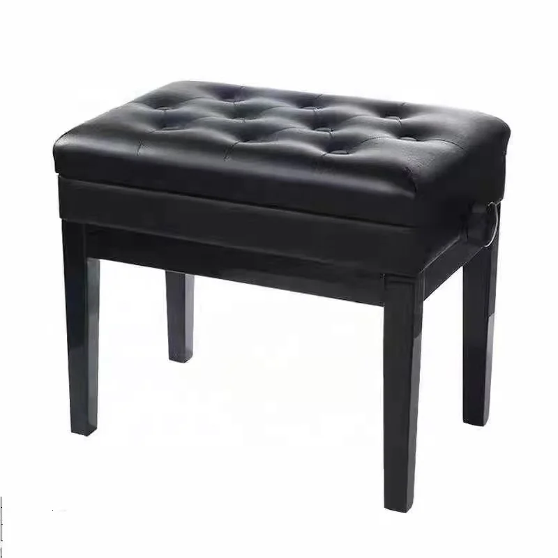 High Quality Professional Double Seat Piano Bench With Book Storage PU Cushion For Electronic Keyboard Practice