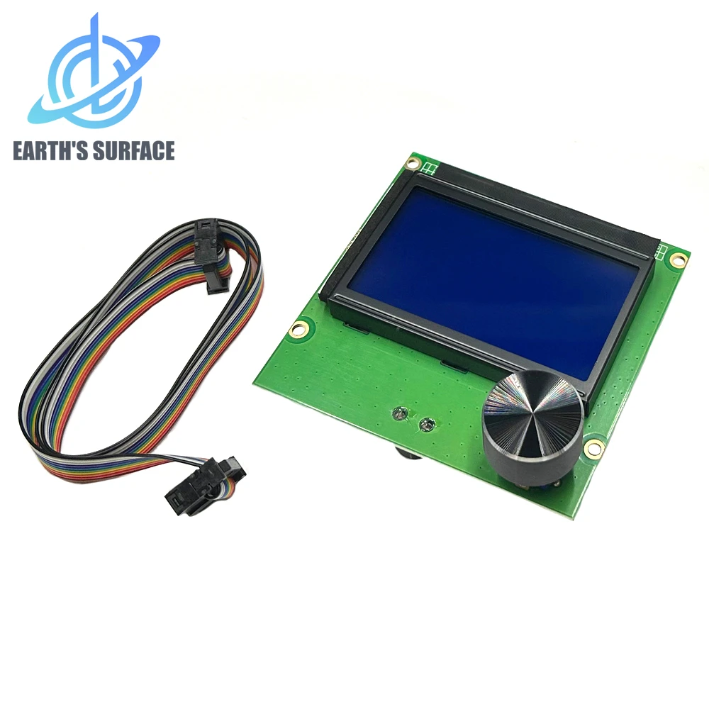 Placa do painel de controle azul com cabo para Ender 3, DB-3D peças de impressora, 12864 tela LCD, display HD, Ender 3