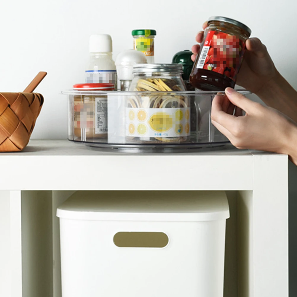 

1Pcs Round Kitchen Storage Rack 360 Turntable Seasoning Bottle Holder Desktop Storage Shelf Space Saver Kitchen Rack