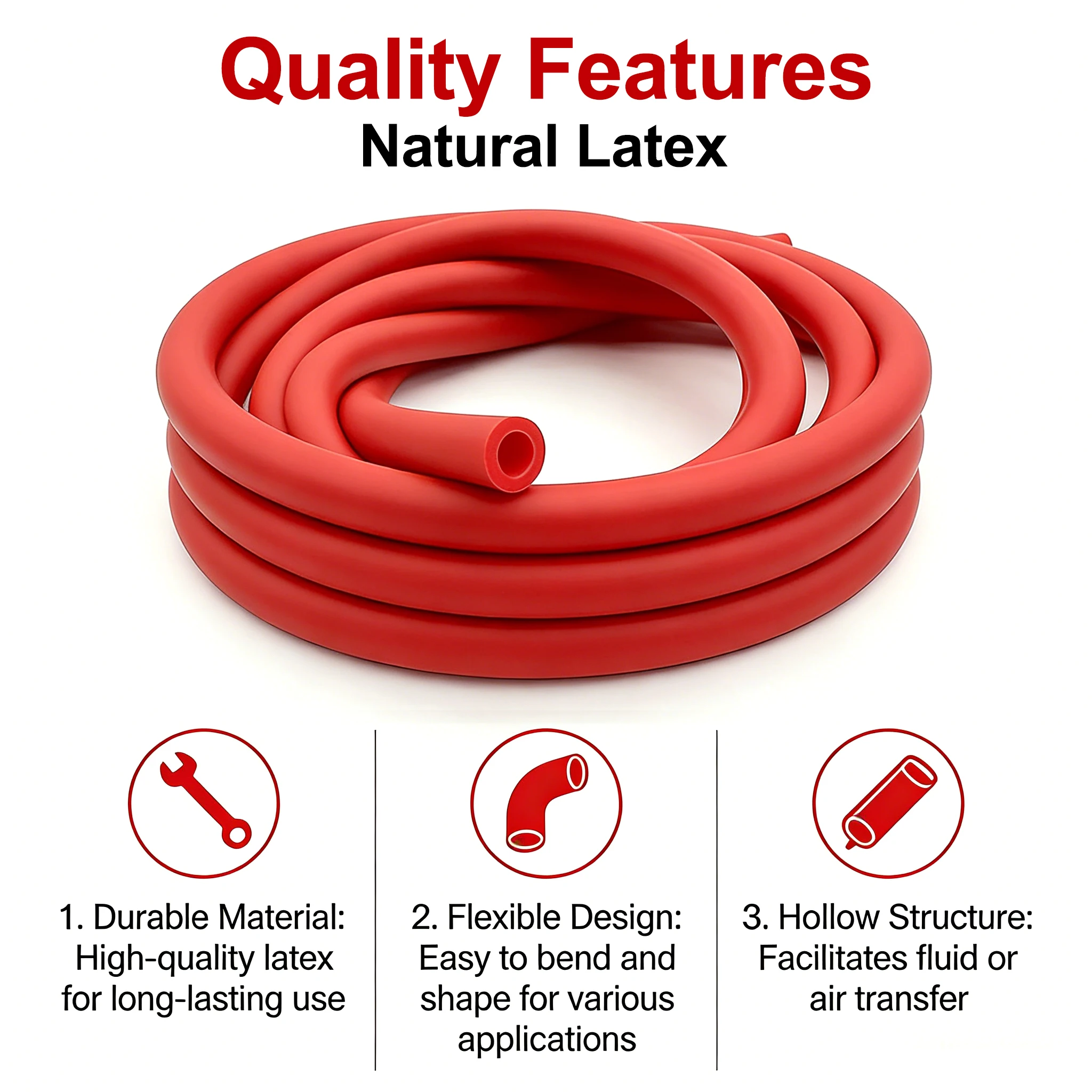 Red Nature Latex Rubber Hoses IDxOD 1.6mm~6mm High Resilient Surgical Medical Tube Slingshot Catapult Elastic Band