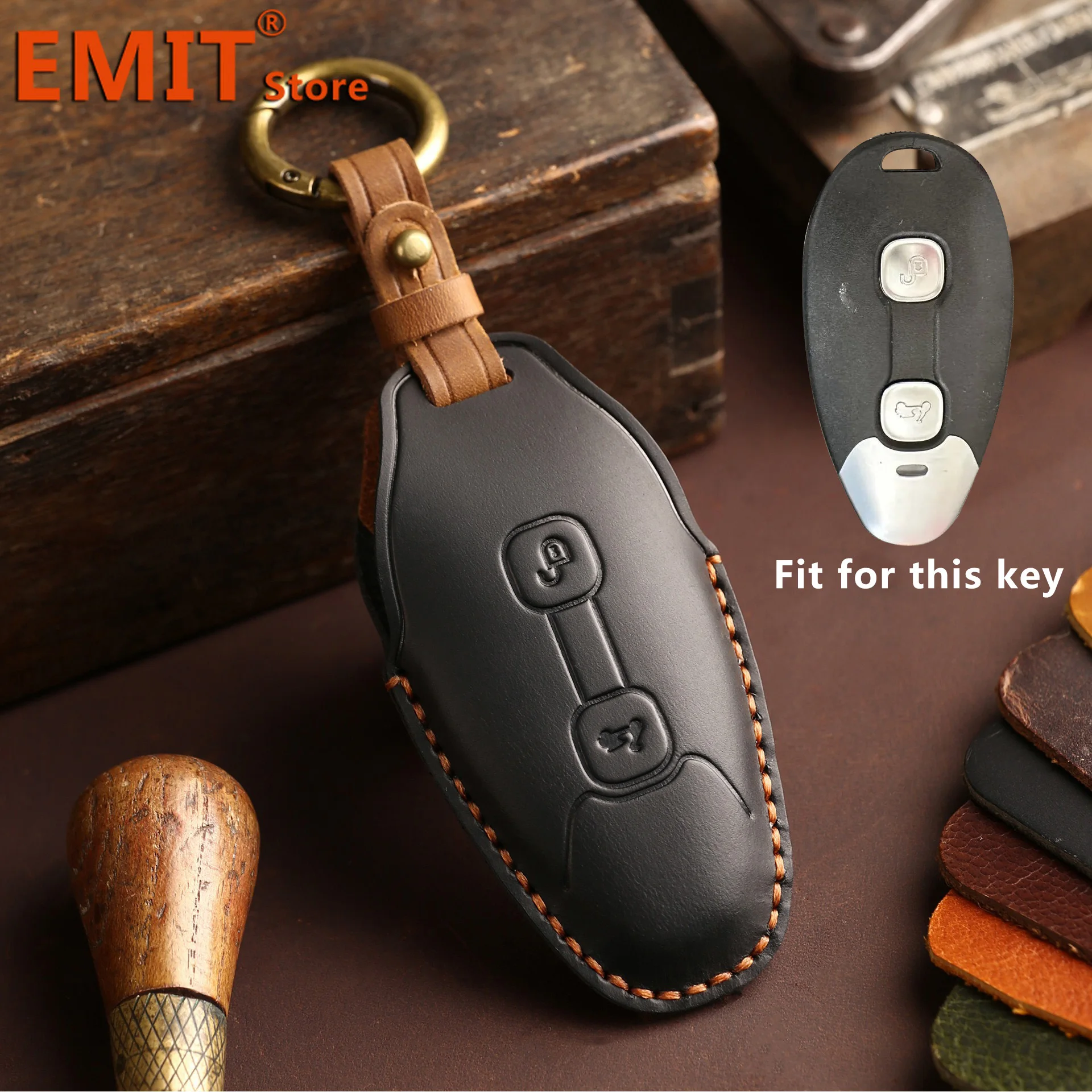 Leather Car Key Fob for Piaggio Vespa GTV300 GTV 300 2023 GTS300 GTS 2024 Remote Cover Shell Keychain Holder Case Accessories