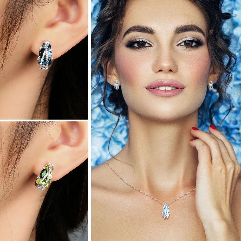 GZ ZONGFA Criss-Cross Clip Earrings for Women Natural Chrome Diopside 3.6ct Gems Trendy Fine Jewelry 100% 925 Sterling Silver image 6