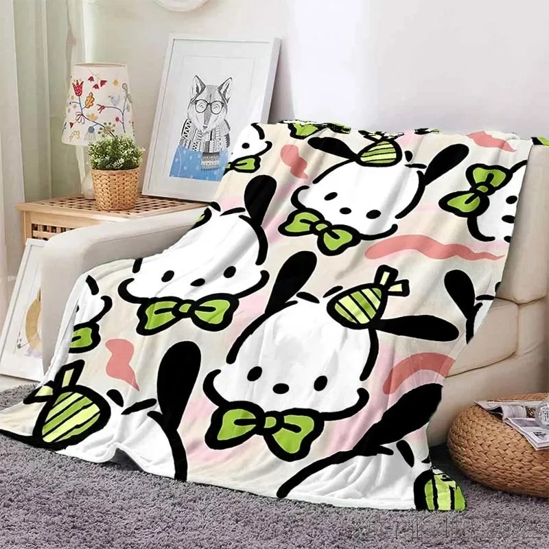 Sanrio Pochacco Printed Blanket for Home Travel Soft and Comfortable Blanket for Adults and Children Cartoon Warm Blanket Gift