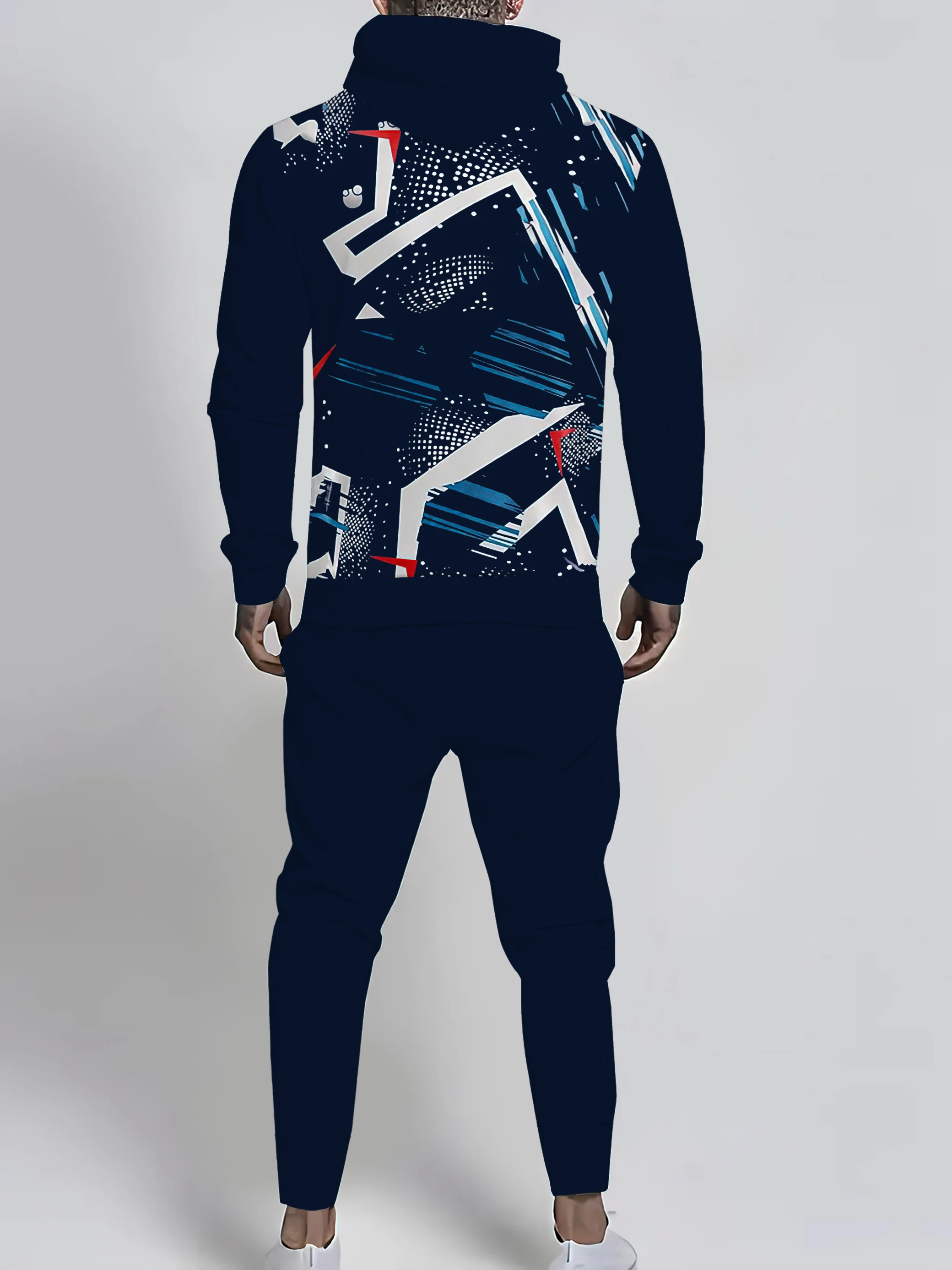 2025年春秋新作 メンズパーカーセット カジュアル ローラースケート 3Dプリント ストリート系メンズウェア