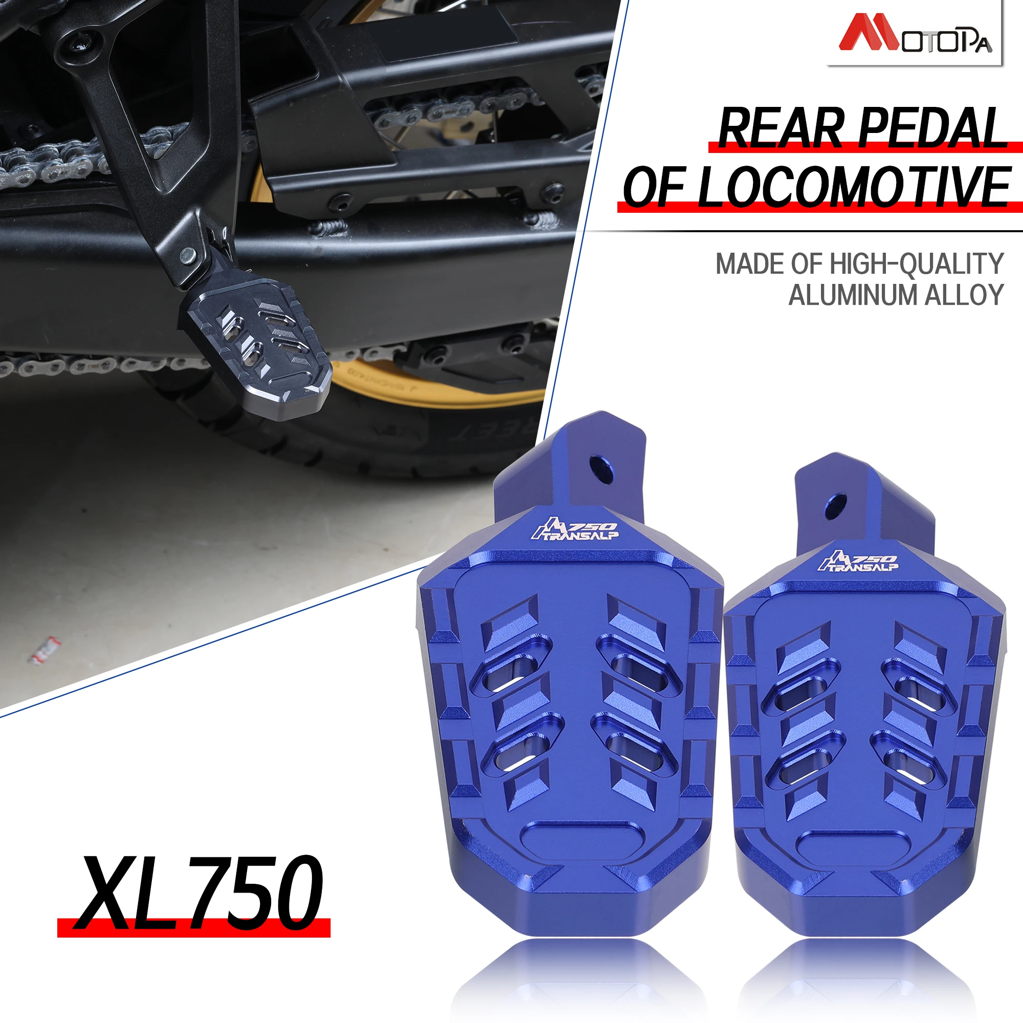 

For Honda XL 750 XL750 TRANSALP 750 xl750 Motorcycle XL750V Black Silver Foot Pegs Aluminium Footrest Expandable Teeth Pedal Kit
