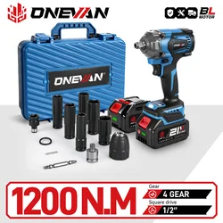 ONEVAN 1200N.M Chiave a percussione elettrica senza spazzole 1/2 pollici Cordless Cacciavite elettrico Chiave Strumento di potere per Makita 18V Batteria