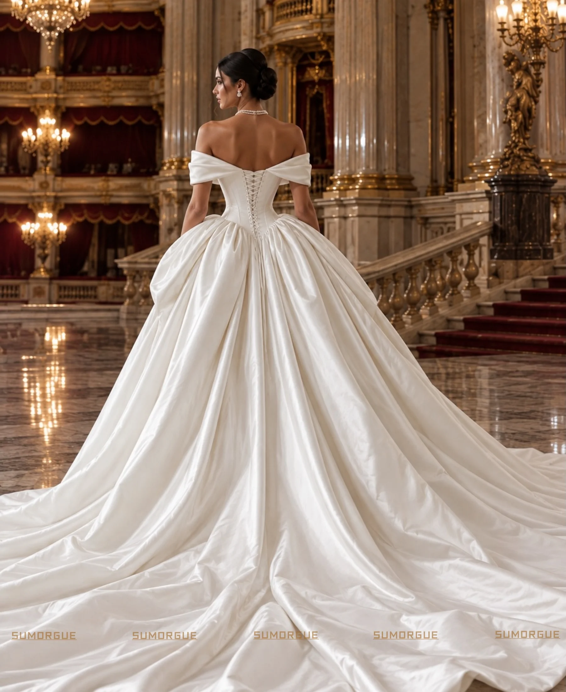 High Quality Satin Wedding Dresses Dreamy Off-the-shoulder Wedding Dresses Luxury Dresses high-end Customzied Vestidos De Novia