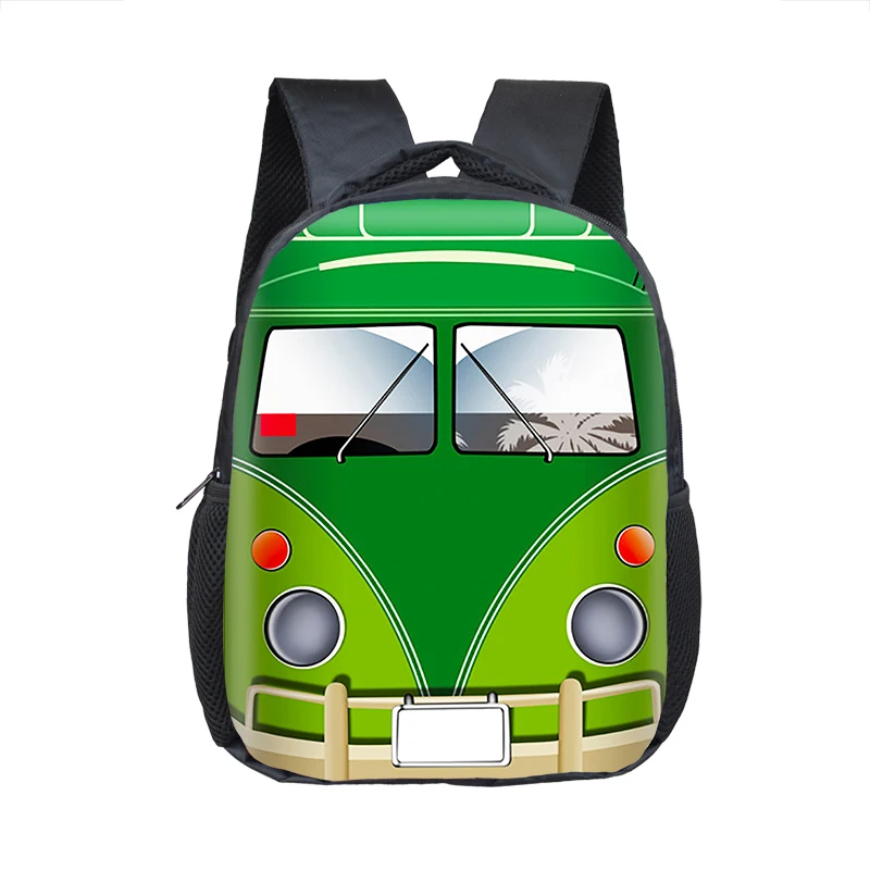 Cartoon Police Car Fire Engine Excavator Print Backpack Children Truck Kindergarten Bags Toddler Diaper Book Bag Schoolbags