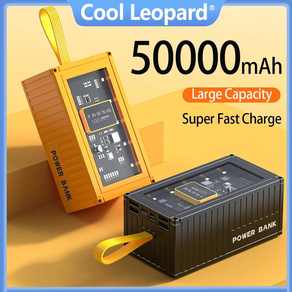 120W Power Bank Large capacity Fast Charging powerbank 50000mAh Auxiliary battery For samsung IPhone Huawei Mobile Power Supply