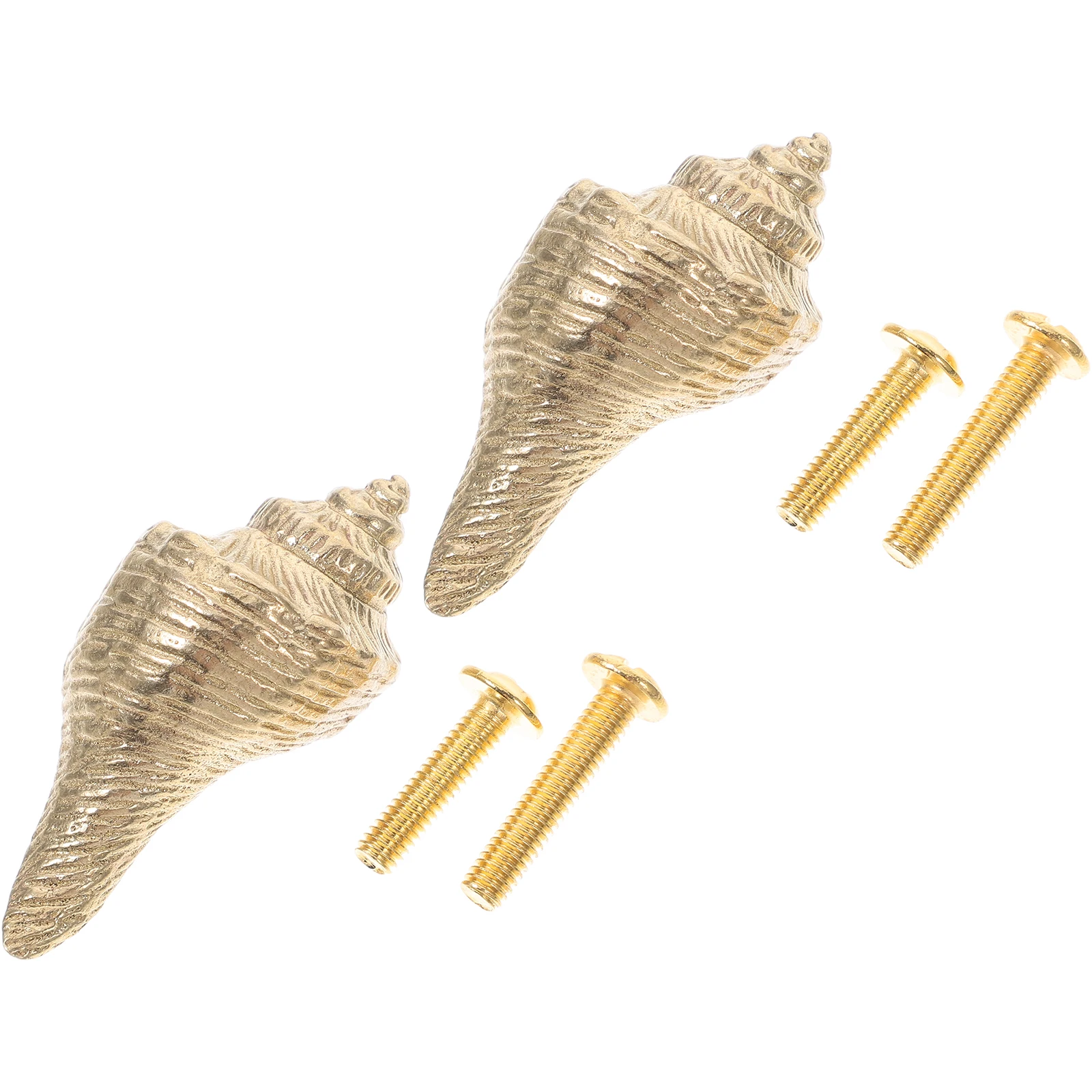 

2 Pcs Conch Door Handle Home Decor Dresser Brass Cabinet Knobs Animal Handles Coastal Drawer Hardware