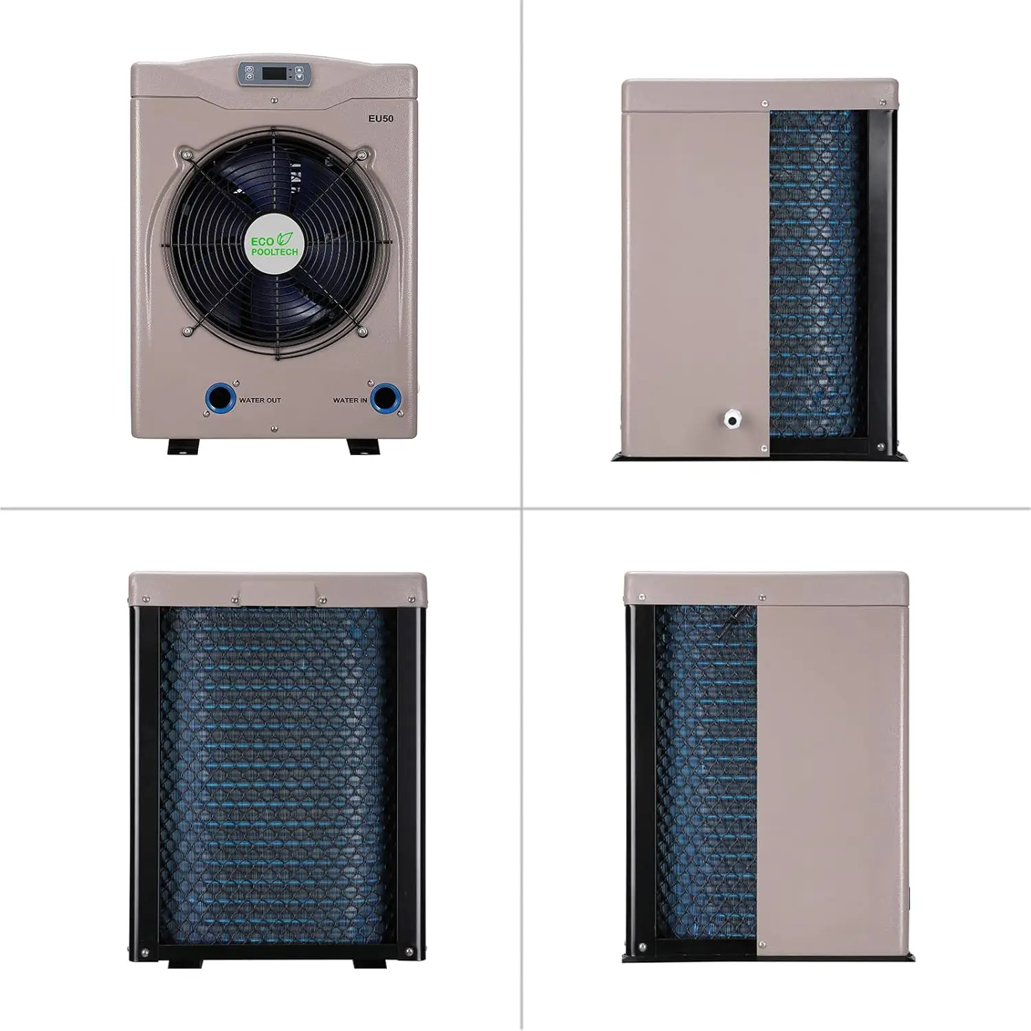 Swimming Pool Heat Pump-Swimming Pool Heater-for Above Ground Pools, up to 5000 , Max Output 16184 BTU/hr, Ti