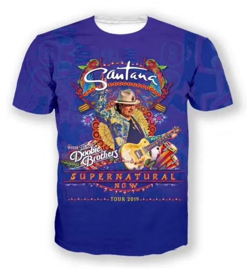 

New Fashion Men/Women Santana Band 3D Print Short Sleeve T-Shirt Fashion T Shirt Sport Hip Hop Summer Tops TX129